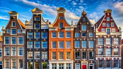 Amsterdam Canal House Facades: Stepped Gables & Minimalist Architecture, Netherlands