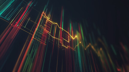 Fototapeta premium Abstract dark blue background with Colorful charts and graphs with statistics to innovative analyze business potential and forecast future development of companies growth.