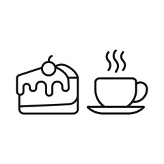 Coffee glass drink and cheesecake food icon illustrated in a vibrant and playful cartoon style, bursting with cheerful colors and dynamic details, ideal for casual dining, fun branding, and creative d
