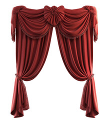 red curtain isolated on white
