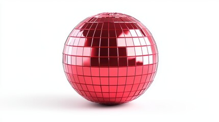 Obraz premium A shiny red disco ball reflecting light, perfect for dance parties and festive occasions.