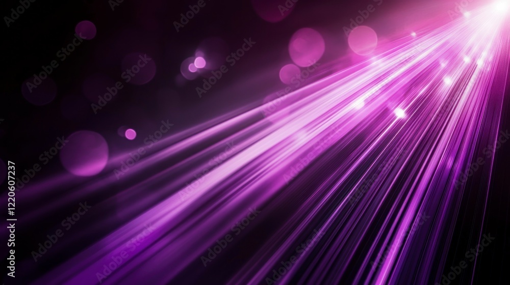 Poster a close-up of the purple light beam on stage, creating an abstract background with blurred motion an