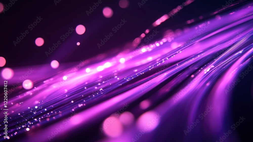 Poster a close-up of the purple light beam on stage, creating an abstract background with blurred motion an