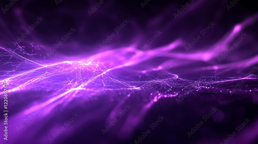 Poster a close-up of the purple light beam on stage, creating an abstract background with blurred motion an