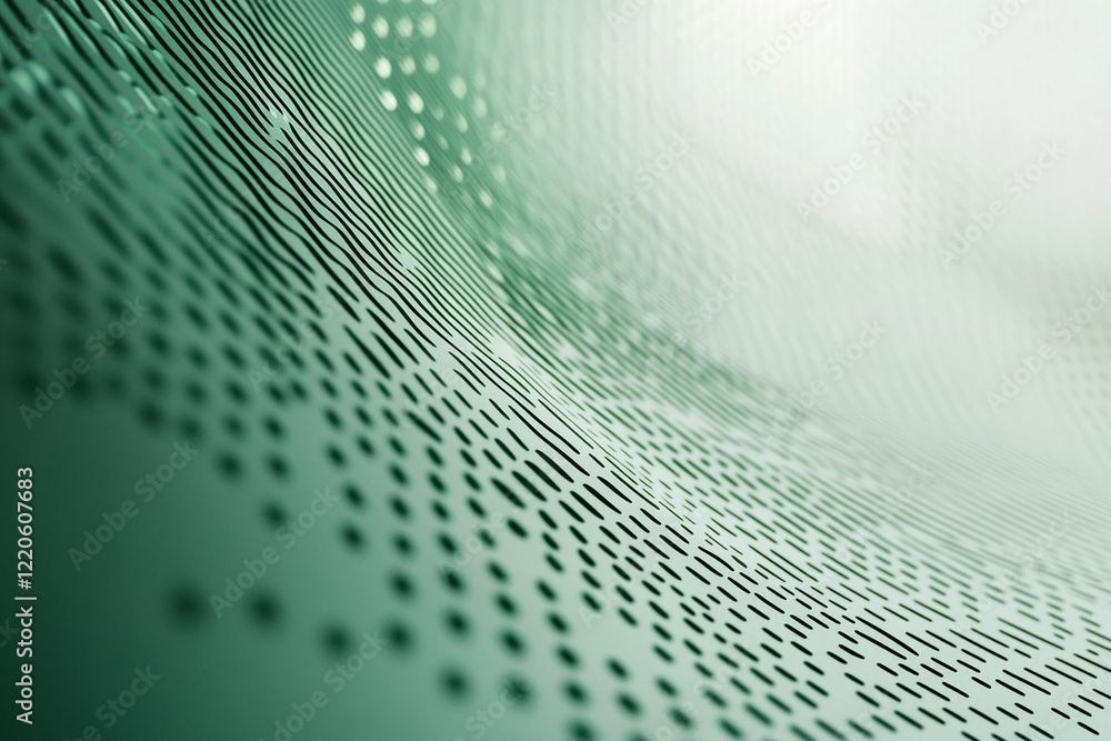 Poster abstract pattern of green digital lines and dots. business background