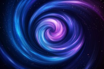 Fototapeta premium A dark blue-purple background with stars and swirls of color, a vector illustration of a spiral galaxy. Stars, stars, and the moon, stars in space, a swirling starry sky. 