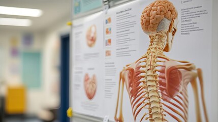 Clinic with posters explaining common rheumatic conditions, promoting awareness