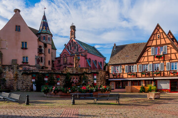 The village of Eguisheim, one of the most beautiful in the Alsace region.