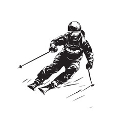 skier on a snowboard