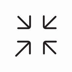 Minimize arrows direction icon vector sign