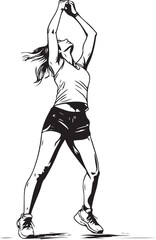silhouette of a girl exercising