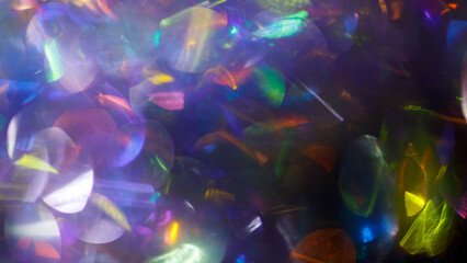 Vibrant Holographic Background with Blurred Bokeh and Colorful Gradient Light Effects