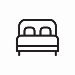 Hotel bed room icon vector sign