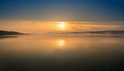 Naklejka premium Warm Lakeside Morning Background