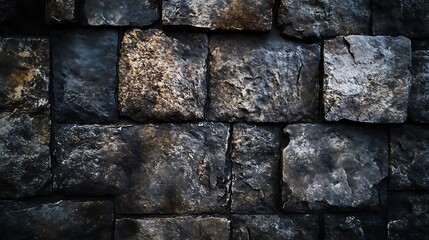 Naklejka premium Close-up shot of the texture on a stone wall.