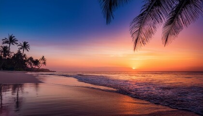 Minimalist Beach Sunset Background