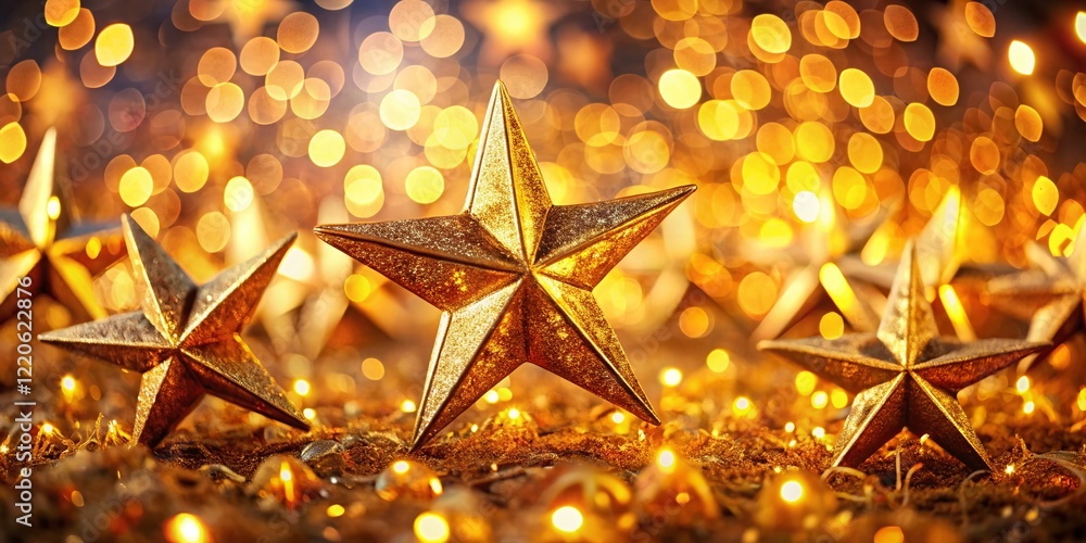 Aufkleber bokeh star pattern background: abstract festive design with soft focus lights