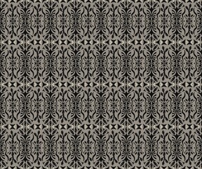 Boho ikat black grey ancient style pattern