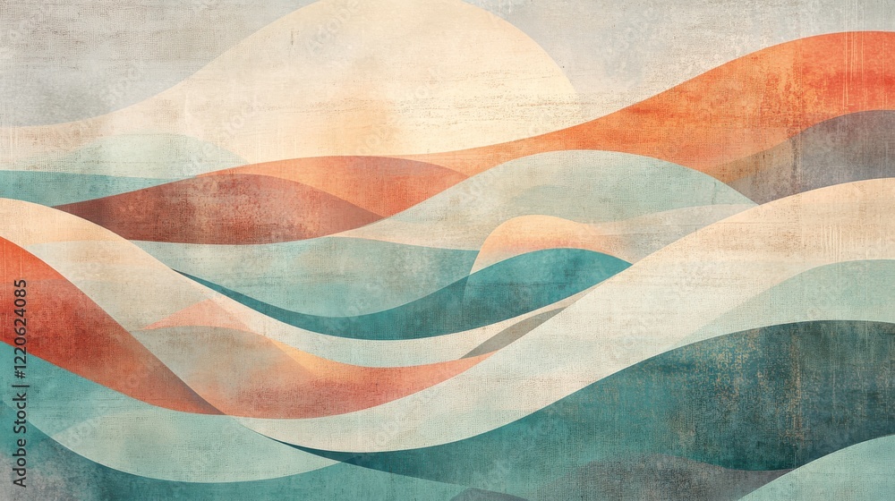 Poster colorful layered patterns with soft light background