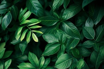 Close-up of a green leaf texture background, a tropical nature concept with copy space.