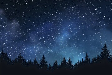 A hyper-realistic nighttime landscape featuring a clear, star-filled sky with the Milky Way prominently visible across the scene. The stars vary in brightness, creating depth and dimension in the vast