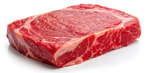 Premium Raw Beef Steak Isolated on White Background - High-Resolution Stock Photo
