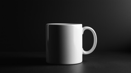 Obraz premium white mug on black work desk