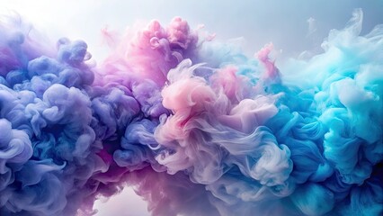 Fototapeta premium Dreamy lavender and blue pastel smoke, high-resolution photostock; ethereal background.