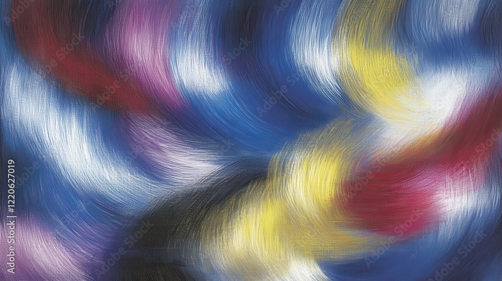 Poster dynamic brush patterns on canvas with natural light