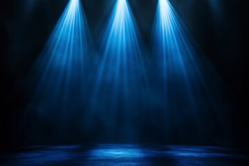 Dark blue background with light beams and glowing lines, creating an abstract, tech-inspired visual effect. The glowing lines create depth in the dark space.