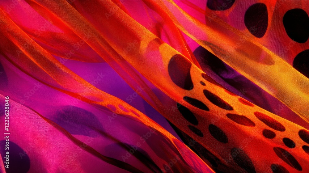 Poster Dynamic Patterns on Soft Fabric in Vibrant Colors