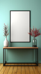 Digital poster mockup border decoration abstract graphic poster background