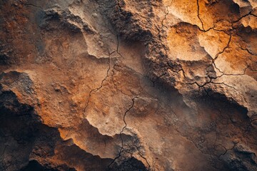 Fototapeta premium The texture of the soil is a brown color, top view, 