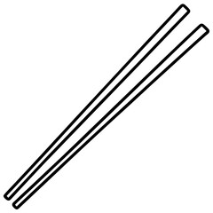 Elegant Chopsticks in Simple Line Art Style