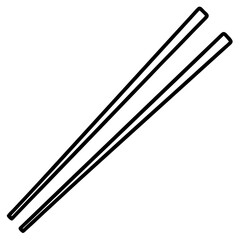 Elegant Chopsticks in Simple Line Art Style