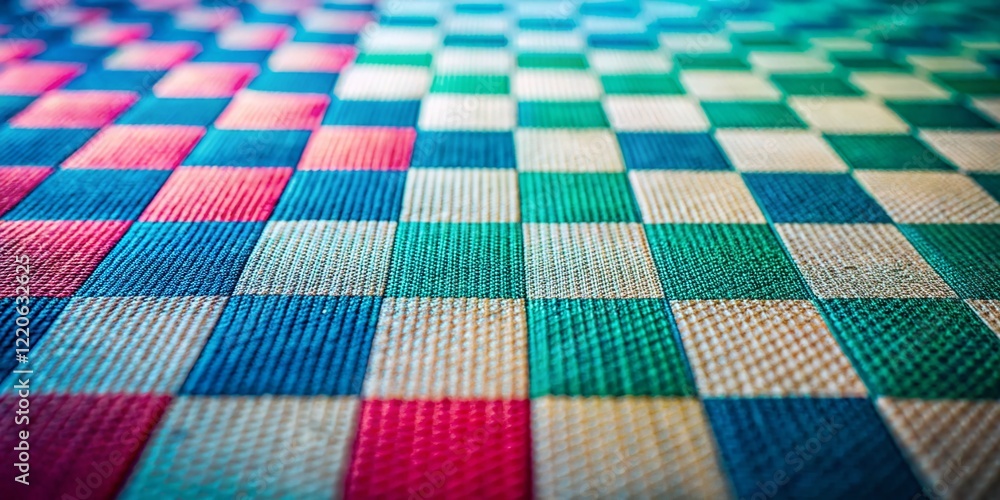 Poster checkered background with copy space: modern branding mockup for product placement