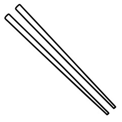 Elegant Chopsticks in Simple Line Art Style