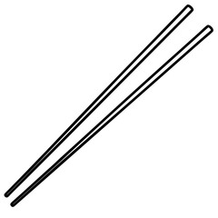 Elegant Chopsticks in Simple Line Art Style