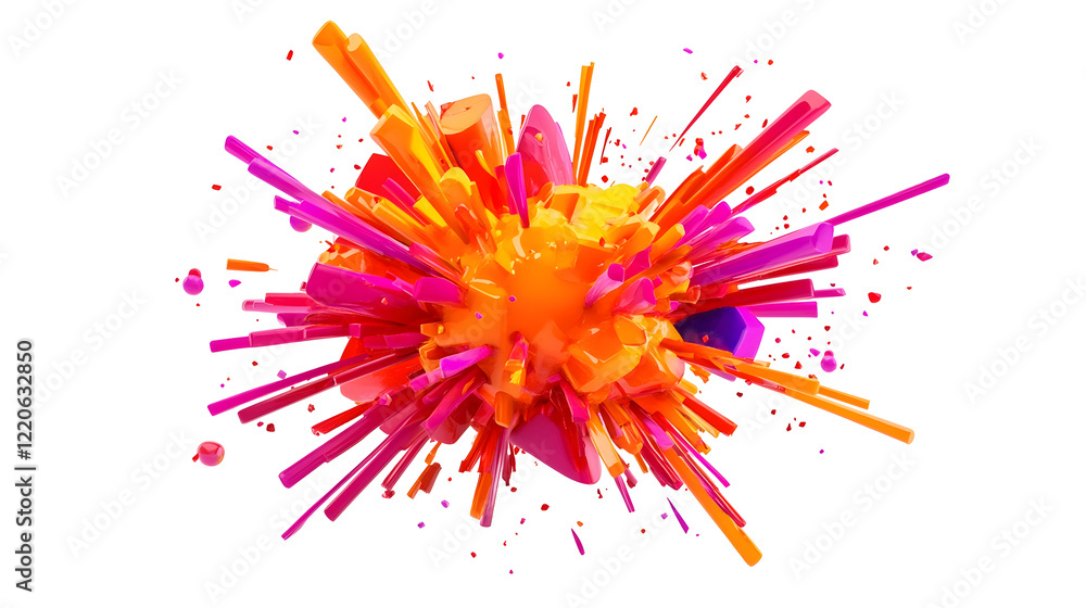 Poster vibrant explosion of colorful paint splatter in dynamic motion capturing the energy of a festive lon