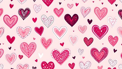 A charming seamless heart pattern in pink for wedding backgrounds romantic Valentine's Day decorations and fabric designs