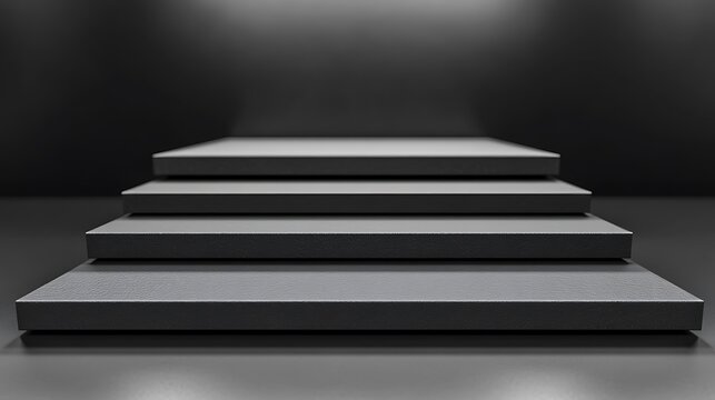 Dark steps for product display in dark studio