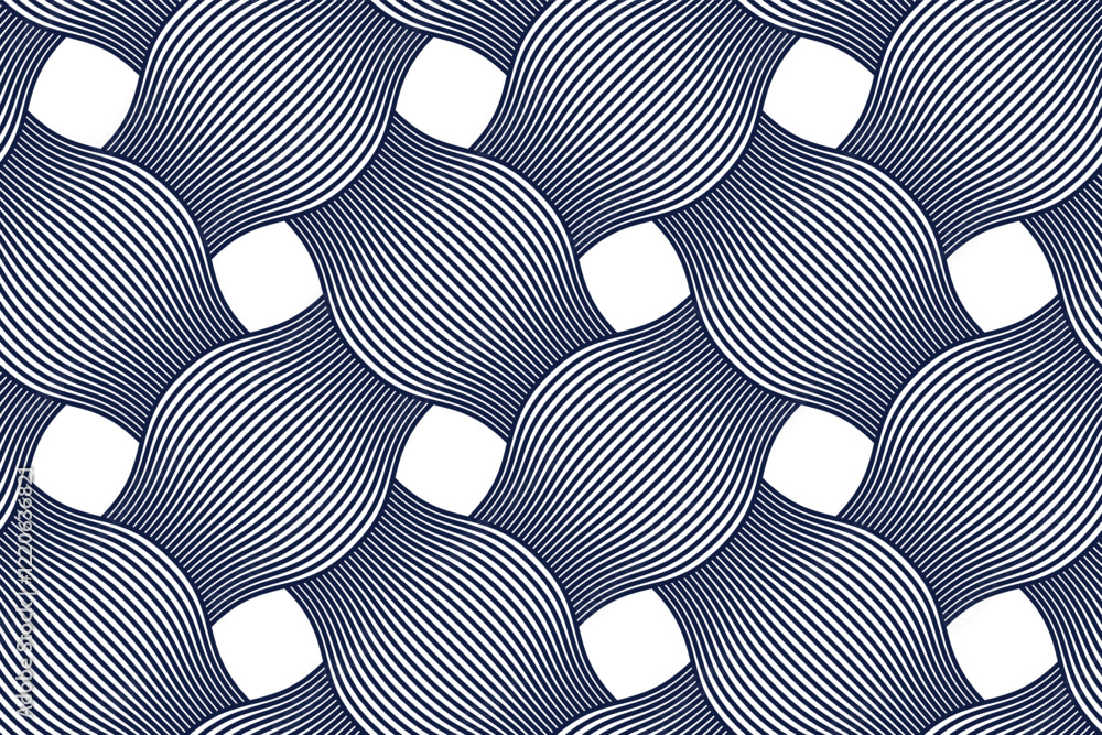 Poster traditional lacing wicker seamless pattern, vector weaving geometric repeat abstract background, int