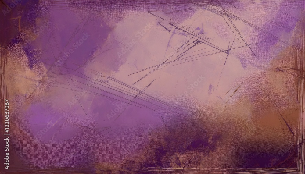 Poster grunge styled purple and brown background, featuring intersecting textural lines with dynamic abstra