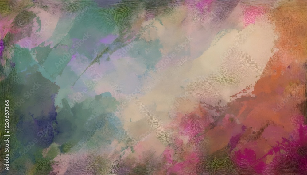Poster colorful abstract background resembling brush strokes and textured canvas, creating a dreamy and art