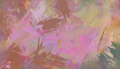 Fototapeta premium Abstract background with colorful brushstrokes and texture, blending pink, brown and other hues in a dynamic composition
