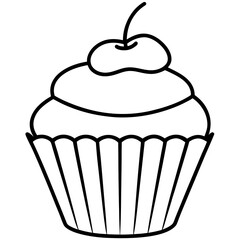 Elegant Cupcake Outlines for Vector Art