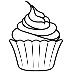 Elegant Cupcake Outlines for Vector Art