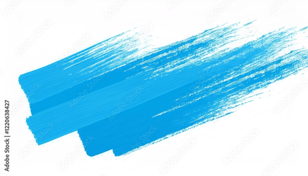 Poster light blue diagonal brush stroke creating dynamic visual energy, adding textural depth and artistic 