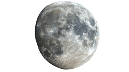 moon in the night isolated on white background