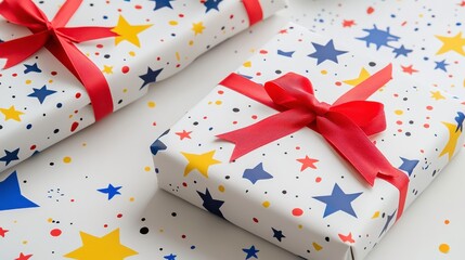 Playful Gift Wrapping with Star Patterns for Children